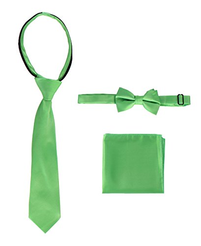 Image of Gioberti Boy's Long Sleeve Dress Shirt + Solid Tie, Bow Tie, and Hanky