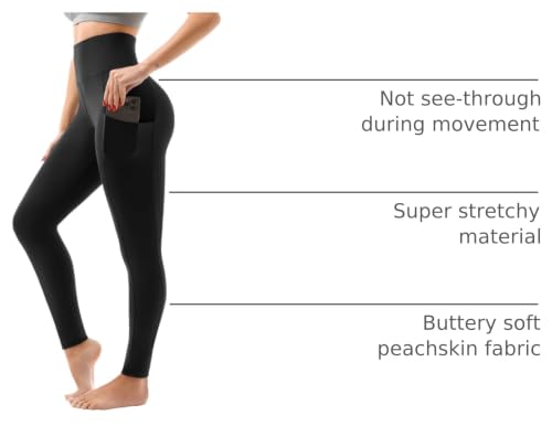 Image of SINOPHANT High Waisted Leggings with Pockets Women, Full Length Capri Buttery Soft Stretchy Yoga Pants
