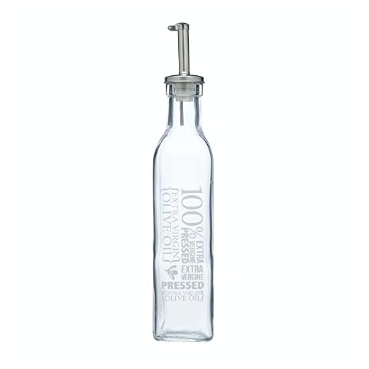 Kitchen Craft Olje-/vinägerflaska 270 ml, glas, transparent/silver, 30 x 18 x 18 cm