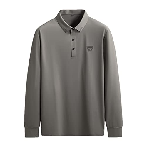 Polo homme à manches longues Haitpant ample fini l'inconfort kaki XL