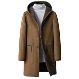 [YJSO] ベージェ チェスターコート メンズ 冬 M ダッフルコート 厚手 保温 フード付き 防風 防寒 暖かい ポケット付き メルトンコート ゆったり 大きいサイズ 体型カバー オシャレ シンプル お洒落 フォーマル 旅行 アウトドア ラシャコート