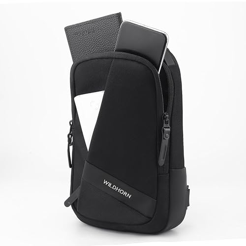 Image of WildHorn Sling Bag for Men | Water-Resistant Crossbody Chest Bag with Multiple Compartments I Adjustable Strap for Travel, Office & Daily Use