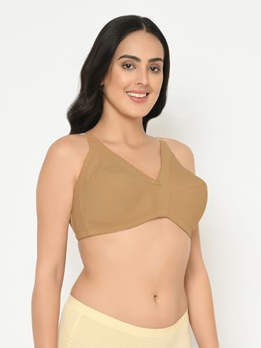 Image of Da Intimo Women's Cotton Non-Padded Non-Wired Full Coverage Bra | Comfortable Adjustable Strap Everyday Bra for Women & Girls -Set of 3 Combo, CL3-D177
