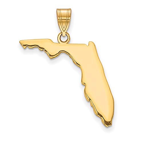 Charm Pendant 14K Yellow Gold Florida Fl State Bail Only