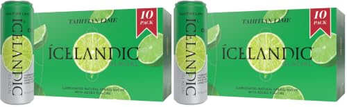 Image of Icelandic Glacial Sparkling Water, Tahitian Lime, 330 ml Cans, 10 Count (Pack of 2)