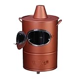 Grande inceneritore per Esterni - Bruciatore per rifiuti in Acciaio Inossidabile con sportello Laterale, Design antiscottatura, Include griglia e Gancio per Bruciare in Sicurezza Foglie e do