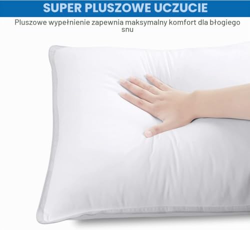 Utopia Bedding Premium Poduszki Łóżkowe (Zestaw 2 szt.), 40 x 80 cm | Luksusowe Pluszowe Poduszki do Spania dla Pleców, Żołądek i Spiących na Boku (Bialy)