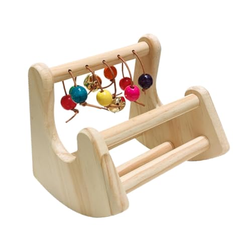 Generic Rocking Bird Perch Toy,Bird Enrichment Toy,Bird Cage Accessories Unique Wooden Parrot Toy Bird Play Stand for Cockatiels