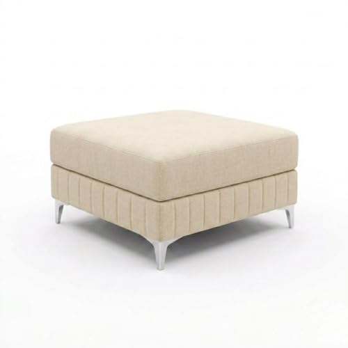 Image of Amelia Rich 5 Seater L Shape Sofa Set with Movable Ottoman | Flexible Layout | Spacious Soft Touch Seating | Modern Sofa for Living Room (Cream)