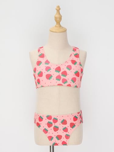 3Pcs Kids Girls Swimsuit Swim Top and Mesh Belted Cover Up Crop Top Briefs Set Swimwear4