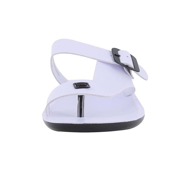 Image of FLITE Men's Slippers /Thong Slippers for Men /Leather Slippers for Gents /PU slippers for Boy (Wht, UK Footwear Size System, Adult, Men, Numeric, Medium, 8)