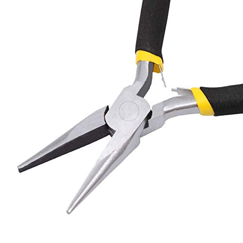 Image of Mini Long Nose Pliers for Jewelry Making 4.5-Inch Needle Nose Pliers with Smooth Jaw Chain Nose Pliers Spring Loaded Pliers Jewelry Repair Pliers Beading Jewelry Repair Tool
