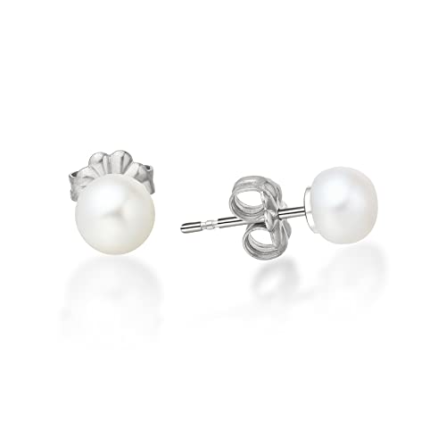 Limerencia Hypoallergenic F136 Pure Ttitanium Handpicked White Freshwater Cultured Pearl Earrings G23 Implant Grade Piercing Studs