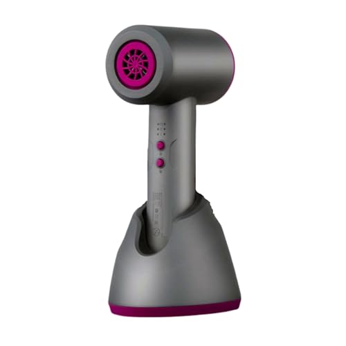 Secador de pelo portátil, inalámbrico de pie con base de carga, silencioso para el hogar, con batería integrada de 15000 mAh y ventilación extraíble, color gris Secador de pelo portátil, inalámbrico de pie con base de carga, silencioso para el hogar, con batería integrada de 15000 mAh y ventilación extraíble, color gris