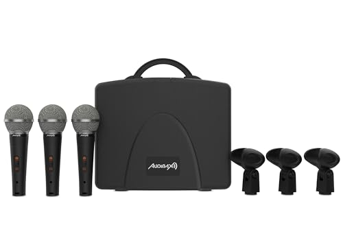 Audibax Tokyo XM1800 Pack Maleta con 3 Micrófonos Dinámicos + Maleta + Pinzas