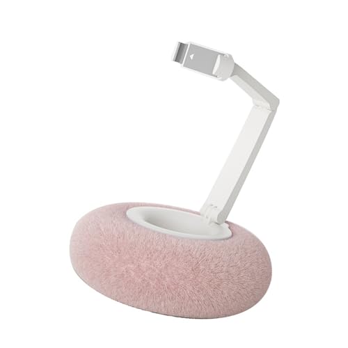 Support de téléphone pliable en peluche douce avec pivot rotatif 360°