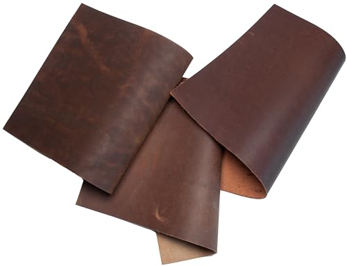 Cuir Crazy Horse véritable marron A4 d'épaisseur supérieure - 4