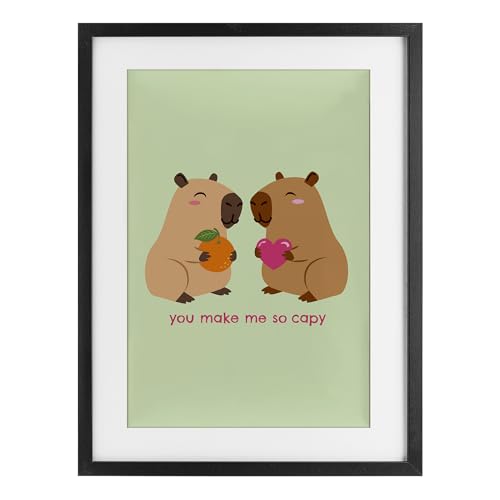 Affiche You Make Me So Capy Stupell Industries cadre bouleau 58x43 cm