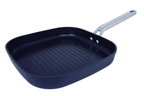 Arcos Grill Antiadherente 28x28 cm - Aluminio Forjado, Full Induction, Mango Acero Inoxidable Efecto Frío, Ahorro Energético, Apta Lavavajillas, Serie Samoa