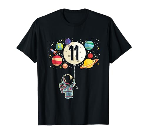 11 Years Old Birthday Boy Gifts Astronaut 11th Birthday T-Shirt