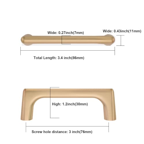 Image of Asidrama 6 Pack 3 Inch(76mm) Champagne Bronze Cabinet Pulls Cabinet Handles Cupboard Handles Kitchen Cabinet Hardware for Cupboard Drawer Pulls