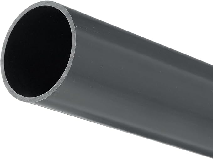MACHSWON PVC Pipe 45.2mm ID 50mm OD 200mm Length Round Plastic Rigid Tubing High Impact for Drain Pipe Cable Sleeve(Dark Grey)