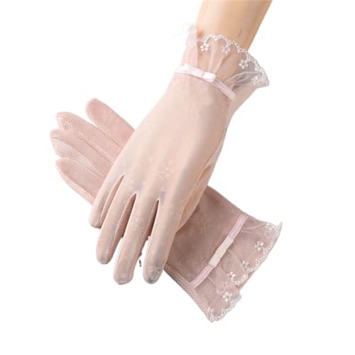 WSKDHD - Guantes de verano para mujer, guantes de equitación de encaje para pantalla táctil fina (color: E, tamaño: talla uniforme)