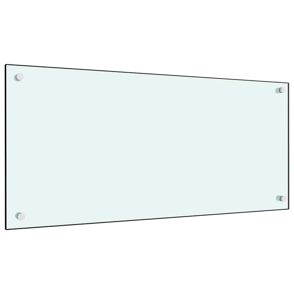 vidaXL Kitchen Backsplash White 90 x 40 cm Tempered Glass