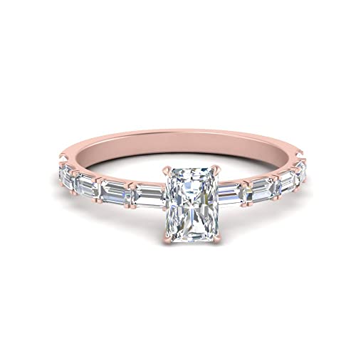 Bague Baguette East West plaqué or rose pour illuminer vos fiançailles et soirées