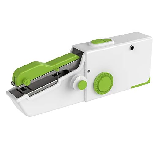 Macchina da cucire - Mini macchina da cucire portatile - per principianti - Macchina da cucire manuale - Mini macchina da cucire portatile verde - Alimentata a batteria: 4 AA - Cenocco CC9073-GRN