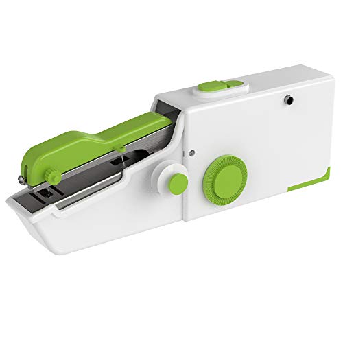 Cenocco Macchina da Cucire - Mini Macchina da Cucire Portatile - per Principianti - Macchina da Cucire Manuale - Mini Macchina da Cucire Portatile Verde - Alimentata a Batteria: 4 AA CC9073-GRN