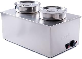 eZone Electric Bain Marie Two Round Pot Catering Soup Sauce Food Wet Warmer