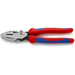 Knipex 09 12 240 9.5-Inch Ultra-High Leverage Lineman’s Pliers with Fish Tape Puller and Crimper
