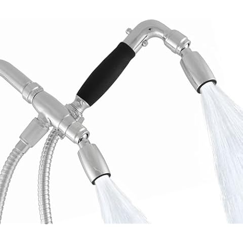 High Sierra Showerheads® - Solid Metal 1.8 GPM Low-Flow 4-Way Classic Shower Head and Handheld Combination w/Slip-Free Grip & Limescale Resistant Insert - Chrome Cover