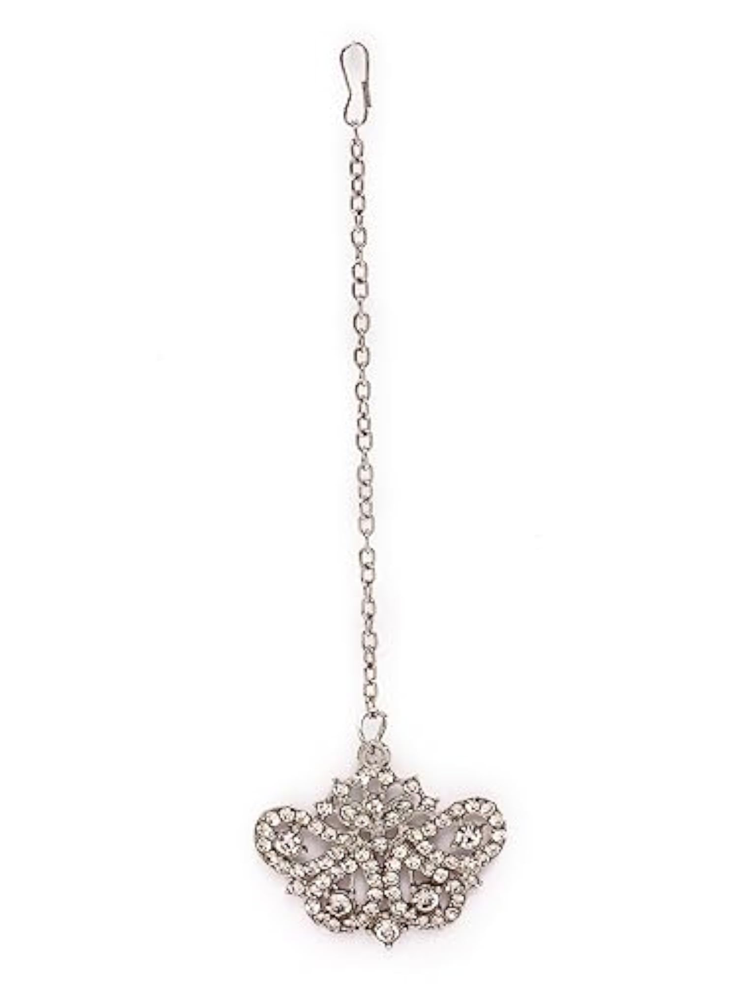Elegant Rhodium Plated AD Stones Choker Necklace Set