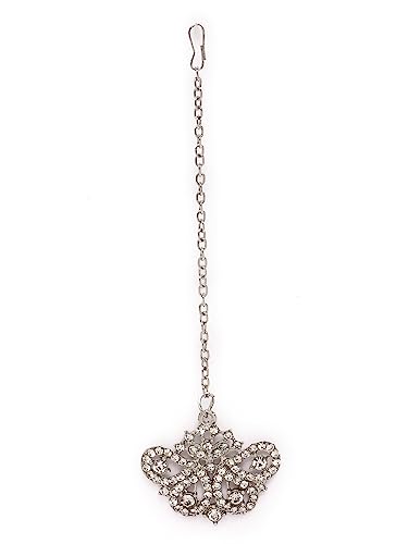 Elegant Rhodium Plated AD Stones Choker Necklace Set