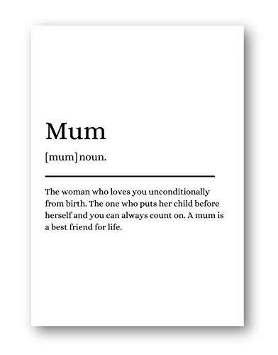 Second Ave A5 Mum Definition Quote Word Wall Art Print Birthday Gift Home Decor