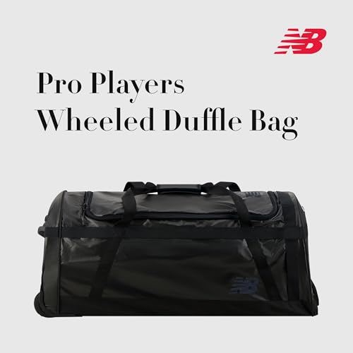 New Balance Duffel Bag, Legacy Icon Rolling Travel Luggage with Wheels for Men and Women, Black2