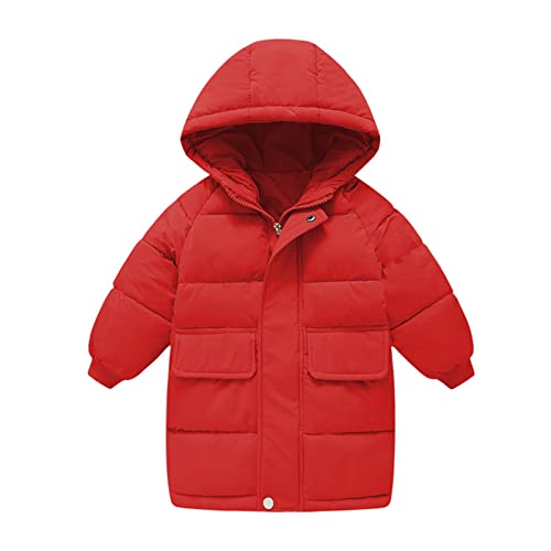Girls' Long Hooded Puffer Jacket Kids Winter Thicken Padded Down Coat Toddler Water Resistant Quilted Puffer Coat
