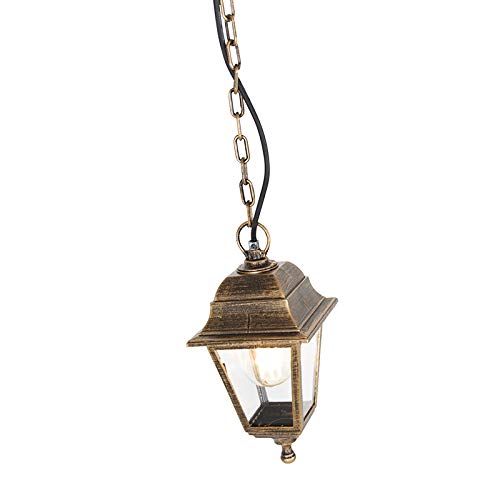 Suspension 1 lumière L 150 mm Doré Laiton Classique Antique éclairage extérieur