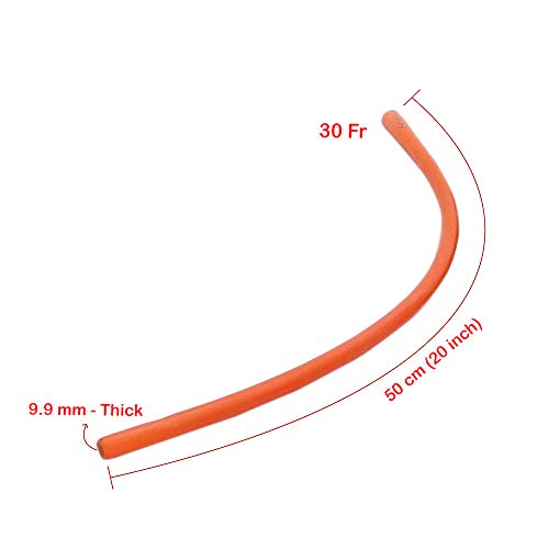 Foto de HealthAndYoga™ Tubo de colon de goma para enema - extremo abierto (20 pulgadas x 30 FR) - Suministros de kit de enema compatibles reemplazables - Limpieza intestinal cómoda, profunda y más alta - (imagen 6)