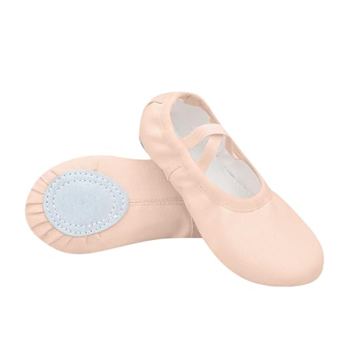 Canvas Ballet Shoes for Toddler Girls Soft Split Sole Ballet Slippers Lightweight Highly Stretch Yoga Dance Shoes