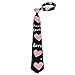VAFZASC Fashion Neckties Mens Shirt Uniform Skinny Tie for Business Holiday Necktie Pink Heart Cute Love