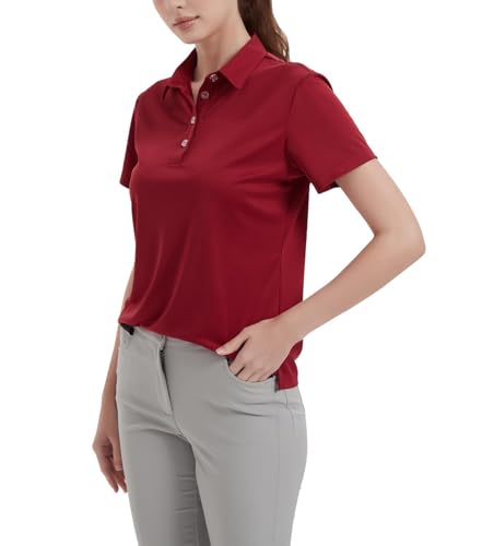 Image of Womens Polo Shirts UPF 50+ Quick Dry Short Sleeve Collared Golf Shirt