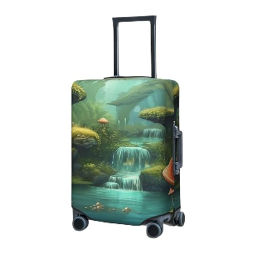 Housse de bagage de voyage élastique imprimé paysage pour valise de taille M