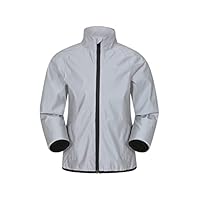 Mountain Warehouse Kids Water Resistant 360 Reflective Jacket - Girls & Boys Coat, Breathable Mesh Lining, Zipped Pockets - For Autumn, Winter, Walking, Travelling Silver Kids Size 11-12 Years