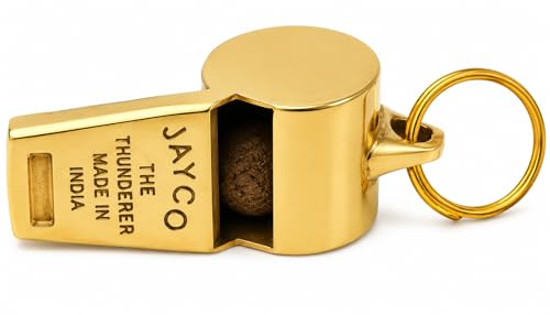 Image of Brass Professional Whistle, Loud Crisp Sound, Golden, for Coaches, Police and Hikers