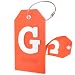 Initial Luggage Tag with Full Privacy Cover and Stainless Steel Loop – (Letter G)