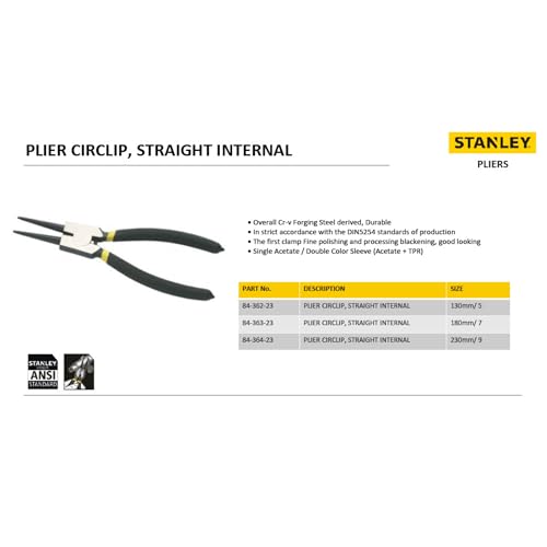 Image of STANLEY 84-362-23 Circlip Pliers,Straight Internal-130mm /5''