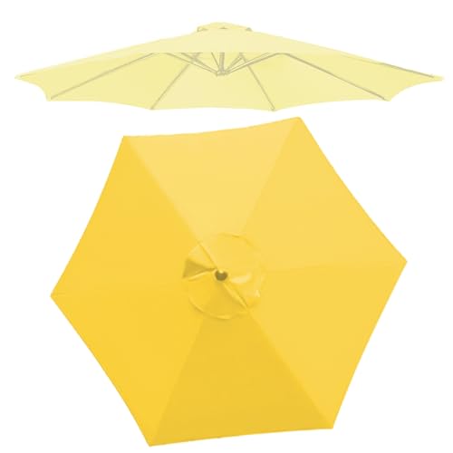 Toile parasol imperméable jaune 200cm tissu haute densité 6 baleines - 2